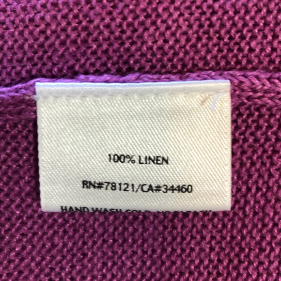 Eileen Fisher L Purple Open Cardigan Linen - Picture 6 of 7